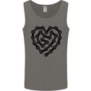 Heart Bike Chain Cycling Biker Motorbike Mens Vest Tank Top Charcoal