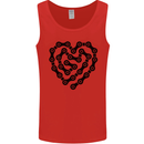 Heart Bike Chain Cycling Biker Motorbike Mens Vest Tank Top Red