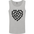 Heart Bike Chain Cycling Biker Motorbike Mens Vest Tank Top Sports Grey