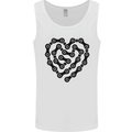 Heart Bike Chain Cycling Biker Motorbike Mens Vest Tank Top White