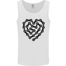 Heart Bike Chain Cycling Biker Motorbike Mens Vest Tank Top White