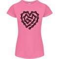 Heart Bike Chain Cycling Biker Motorbike Womens Petite Cut T-Shirt Azalea