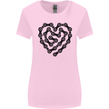 Heart Bike Chain Cycling Biker Motorbike Womens Wider Cut T-Shirt Light Pink