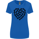 Heart Bike Chain Cycling Biker Motorbike Womens Wider Cut T-Shirt Royal Blue