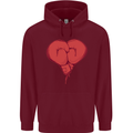 Heart Boxing Gloves Boxer MMA Muay Thai Childrens Kids Hoodie Maroon