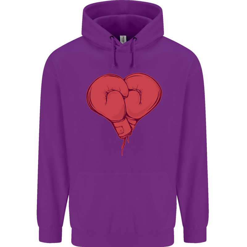 Heart Boxing Gloves Boxer MMA Muay Thai Childrens Kids Hoodie Purple