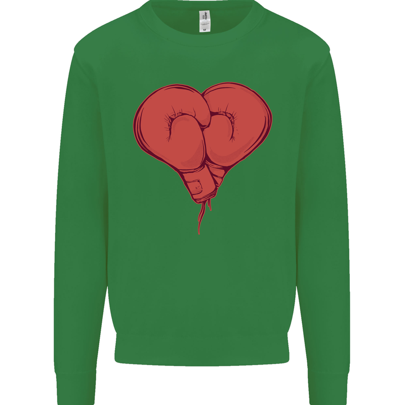 Heart Boxing Gloves Boxer MMA Muay Thai Kids Sweatshirt Jumper Irish Green