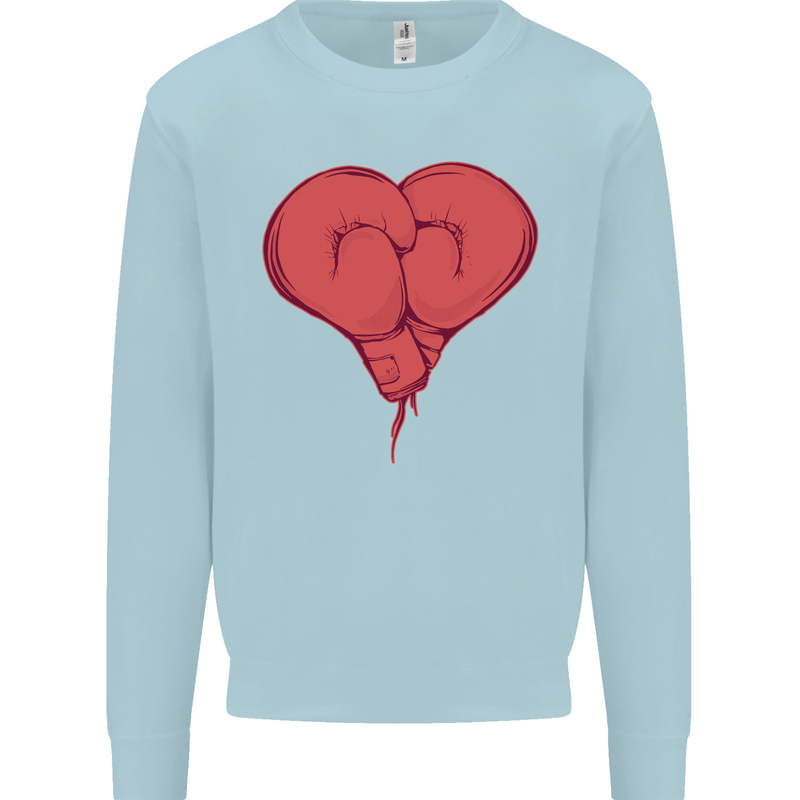 Heart Boxing Gloves Boxer MMA Muay Thai Kids Sweatshirt Jumper Light Blue