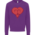 Heart Boxing Gloves Boxer MMA Muay Thai Kids Sweatshirt Jumper Purple