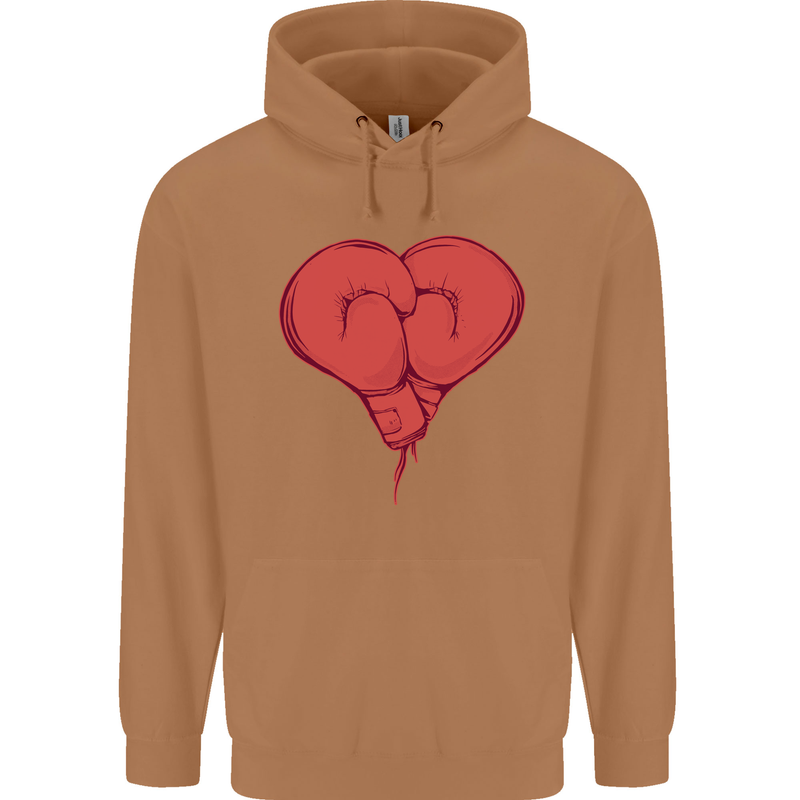Heart Boxing Gloves Boxer MMA Muay Thai Mens 80% Cotton Hoodie Caramel Latte