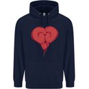 Heart Boxing Gloves Boxer MMA Muay Thai Mens 80% Cotton Hoodie Navy Blue