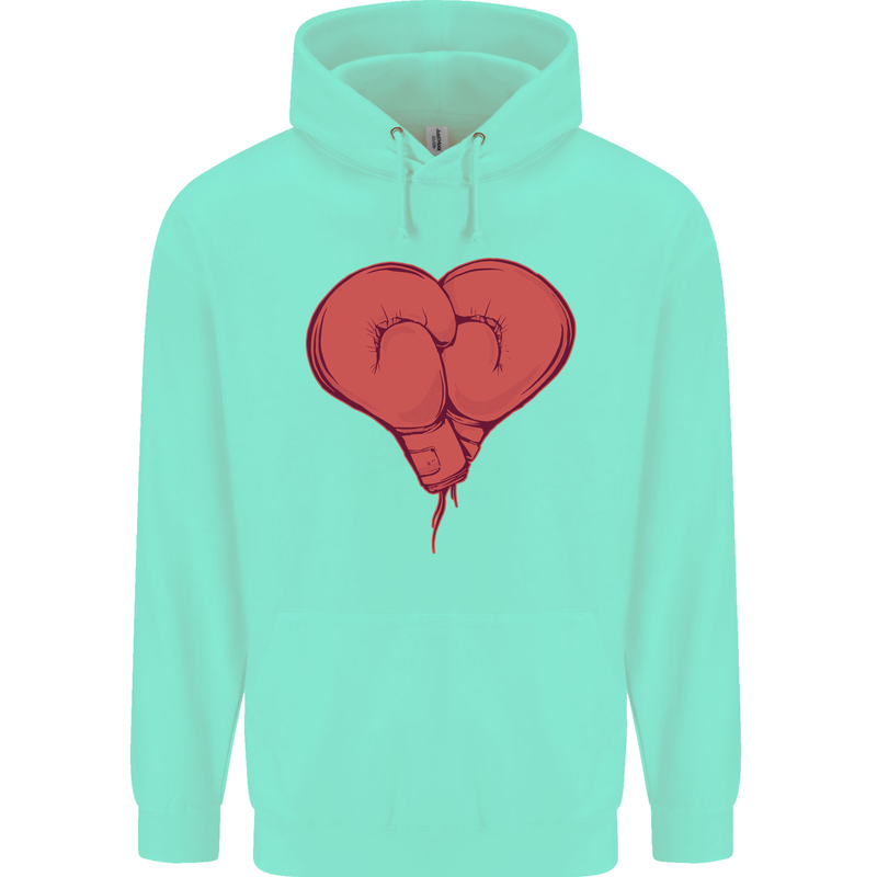 Heart Boxing Gloves Boxer MMA Muay Thai Mens 80% Cotton Hoodie Peppermint