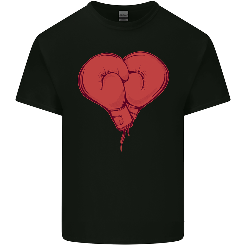 Heart Boxing Gloves Boxer MMA Muay Thai Mens Cotton T-Shirt Tee Top Black