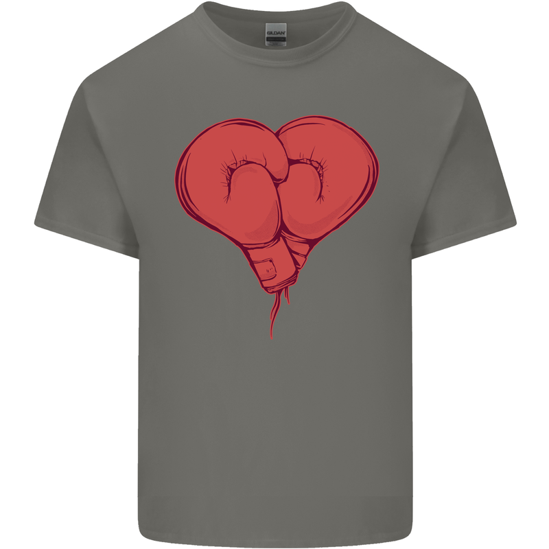 Heart Boxing Gloves Boxer MMA Muay Thai Mens Cotton T-Shirt Tee Top Charcoal