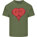 Heart Boxing Gloves Boxer MMA Muay Thai Mens Cotton T-Shirt Tee Top Military Green