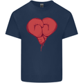 Heart Boxing Gloves Boxer MMA Muay Thai Mens Cotton T-Shirt Tee Top Navy Blue