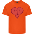 Heart Boxing Gloves Boxer MMA Muay Thai Mens Cotton T-Shirt Tee Top Orange