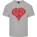 Heart Boxing Gloves Boxer MMA Muay Thai Mens Cotton T-Shirt Tee Top Sports Grey