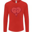 Heart Boxing Gloves Boxer MMA Muay Thai Mens Long Sleeve T-Shirt Red