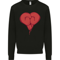Heart Boxing Gloves Boxer MMA Muay Thai Mens Sweatshirt Jumper Black