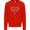 Heart Boxing Gloves Boxer MMA Muay Thai Mens Sweatshirt Jumper Bright Red