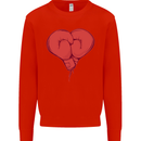 Heart Boxing Gloves Boxer MMA Muay Thai Mens Sweatshirt Jumper Bright Red