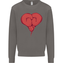 Heart Boxing Gloves Boxer MMA Muay Thai Mens Sweatshirt Jumper Charcoal