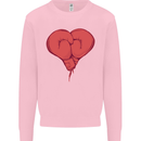 Heart Boxing Gloves Boxer MMA Muay Thai Mens Sweatshirt Jumper Light Pink