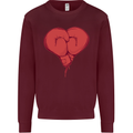 Heart Boxing Gloves Boxer MMA Muay Thai Mens Sweatshirt Jumper Maroon
