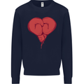 Heart Boxing Gloves Boxer MMA Muay Thai Mens Sweatshirt Jumper Navy Blue