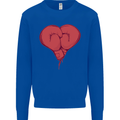 Heart Boxing Gloves Boxer MMA Muay Thai Mens Sweatshirt Jumper Royal Blue