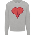 Heart Boxing Gloves Boxer MMA Muay Thai Mens Sweatshirt Jumper Sports Grey
