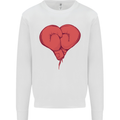 Heart Boxing Gloves Boxer MMA Muay Thai Mens Sweatshirt Jumper White
