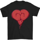 Heart Boxing Gloves Boxer MMA Muay Thai Mens T-Shirt 100% Cotton Black