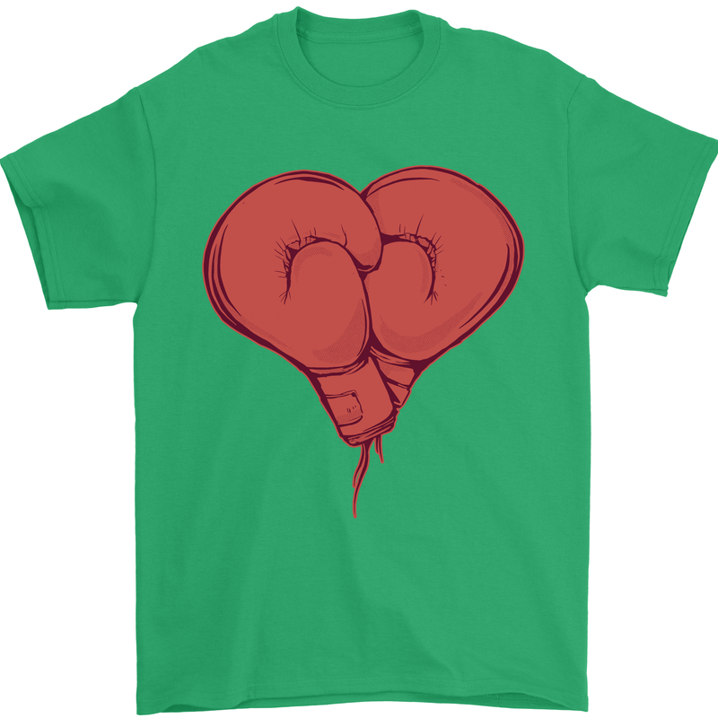 Heart Boxing Gloves Boxer MMA Muay Thai Mens T-Shirt 100% Cotton Irish Green