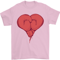 Heart Boxing Gloves Boxer MMA Muay Thai Mens T-Shirt 100% Cotton Light Pink