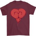Heart Boxing Gloves Boxer MMA Muay Thai Mens T-Shirt 100% Cotton Maroon