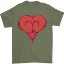 Heart Boxing Gloves Boxer MMA Muay Thai Mens T-Shirt 100% Cotton Military Green