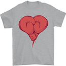 Heart Boxing Gloves Boxer MMA Muay Thai Mens T-Shirt 100% Cotton Sports Grey