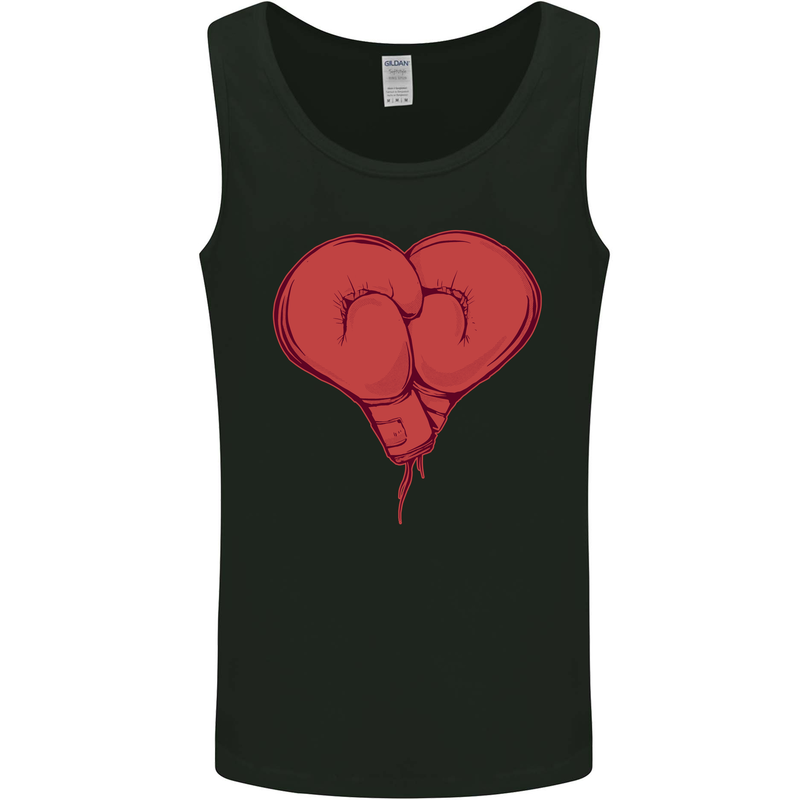 Heart Boxing Gloves Boxer MMA Muay Thai Mens Vest Tank Top Black