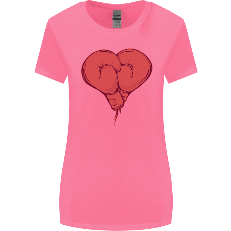 Heart Boxing Gloves Boxer MMA Muay Thai Womens Wider Cut T-Shirt Azalea