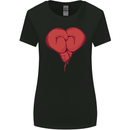 Heart Boxing Gloves Boxer MMA Muay Thai Womens Wider Cut T-Shirt Black