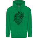 Heart Diagram Childrens Kids Hoodie Irish Green