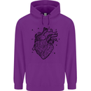 Heart Diagram Childrens Kids Hoodie Purple