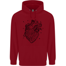 Heart Diagram Childrens Kids Hoodie Red