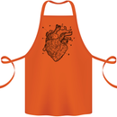 Heart Diagram Cotton Apron 100% Organic Orange