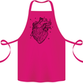 Heart Diagram Cotton Apron 100% Organic Pink