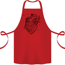 Heart Diagram Cotton Apron 100% Organic Red