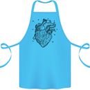 Heart Diagram Cotton Apron 100% Organic Turquoise