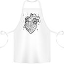 Heart Diagram Cotton Apron 100% Organic White
